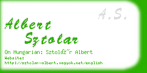 albert sztolar business card